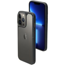 Mobiparts Rugged Clear iPhone 13 Pro Hardcase Backcover Shockproof - Transparent / Schwarz