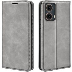 Mobigear Retro Slim Motorola Moto G85 Hülle Klapphülle Geldbörse - Grau