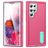 Mobigear Rugged Stand Samsung Galaxy S23 Ultra Hülle Hardcase Backcover Stoßfest mit Ständer - Pink