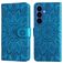 Mobigear Sunflower Samsung Galaxy S26 Plus Hülle Klapphülle Geldbörse - Blau
