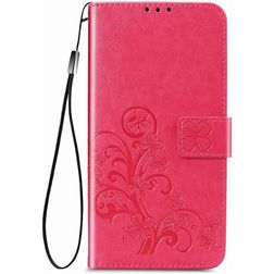 Mobigear Clover Motorola One Fusion Plus Klapphülle Portemonnaie - Magenta
