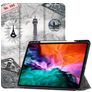 Mobigear Tri-Fold Gel iPad Pro 12.9 Zoll (2021) Hülle TPU,Kunstleder Klapphülle + Stifthalter - Eiffelturm