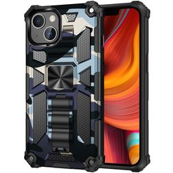 Mobigear Armor Stand iPhone 13 Hülle Hardcase Backcover Stoßfest mit Ständer - Marineblau