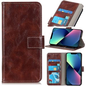 Mobigear Basic iPhone 14 Hülle Klapphülle Geldbörse - Braun