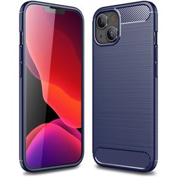 Mobigear Brushed Slim iPhone 14 Hülle Flexibles TPU Backcover - Blau