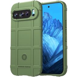 Mobigear Rugged Shield Google Pixel 9 Hülle Flexibles TPU Backcover Stoßfest - Grün