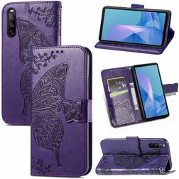 Mobigear Butterfly Sony Xperia 10 III Klapphülle Portemonnaie - Lila
