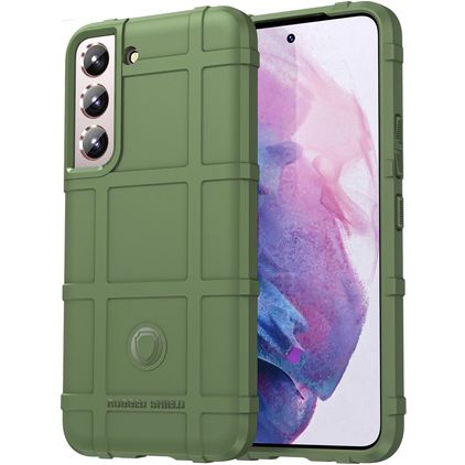 Mobigear Rugged Shield Samsung Galaxy S22 Hülle Flexibles TPU Backcover Stoßfest - Grün