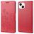 Mobigear Flowers iPhone 14 Plus Hülle Klapphülle Geldbörse - Rot