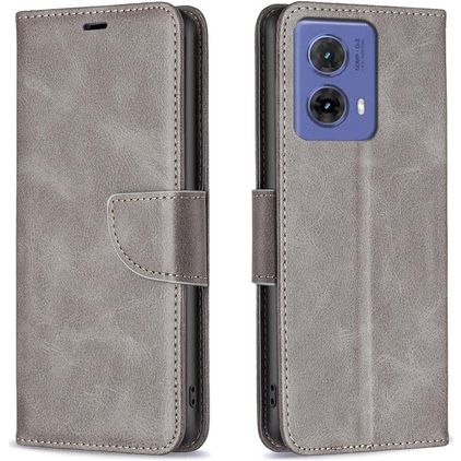 Mobigear Excellent Motorola Moto G85 Hülle Klapphülle Geldbörse - Grau