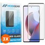 Mobigear Premium Motorola Edge 30 Ultra Panzerglas Gehärtetes Glas Displayschutz - Hüllenfreundlich - Schwarz (3er Pack)