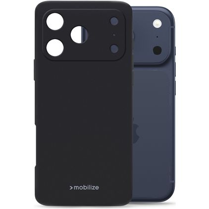 Mobilize Rubber Gelly iPhone 17 Pro Hülle Flexibles TPU Backcover - Schwarz