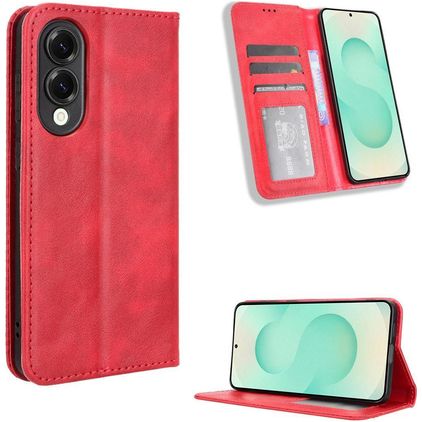 Mobigear Sensation Samsung Galaxy S25 Edge Hülle Klapphülle Geldbörse - Rot