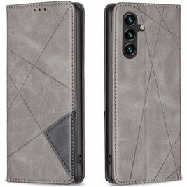 Mobigear Rhombus Slim Samsung Galaxy A35 Hülle Klapphülle - Grau