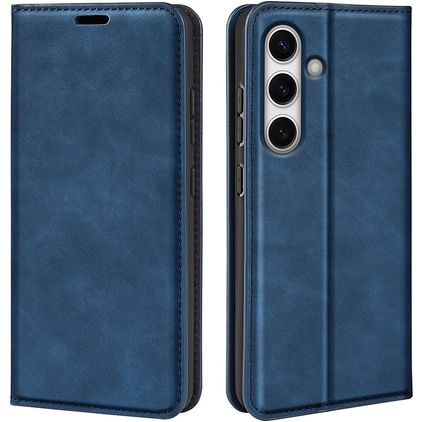 Mobigear Retro Slim Samsung Galaxy S24 FE Hülle Klapphülle Geldbörse - Dunkelblau