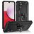 Mobigear Armor Ring Samsung Galaxy A14 Hülle Hardcase Backcover Stoßfest mit Ringhalter - Schwarz