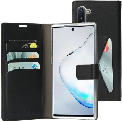 Mobiparts Classic Wallet Samsung Galaxy Note 10 Klapphülle Portemonnaie - Schwarz