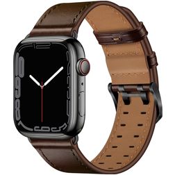 Mobigear Milano Leder Apple Watch Armband Dornschließe - 49/46/45/44 mm - Braun