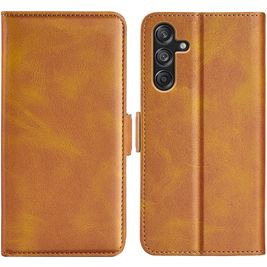Mobigear Slim Magnet Samsung Galaxy M55 Hülle Klapphülle Geldbörse - Cognac