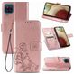 Mobigear Clover Samsung Galaxy A12 Hülle Klapphülle Geldbörse - Roségold