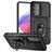 Mobigear Armor Ring Cam Slide Samsung Galaxy A54 Hülle Hardcase Backcover Stoßfest mit Ringhalter und Kamera Slider - Schwarz