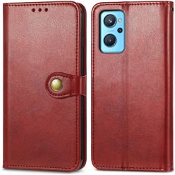 Mobigear Snap Button OPPO A76 Hülle Klapphülle Geldbörse - Rot