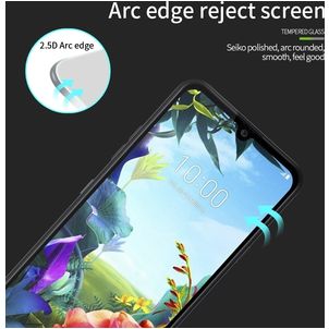 Mobigear Premium LG K40s Panzerglas Gehärtetes Glas Displayschutz - Hüllenfreundlich - Schwarz