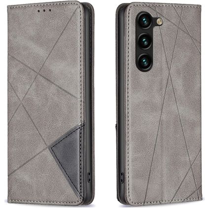 Mobigear Rhombus Slim Samsung Galaxy S24 Plus Hülle Klapphülle - Grau