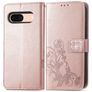 Mobigear Clover Google Pixel 8a Hülle Klapphülle Geldbörse - Roségold