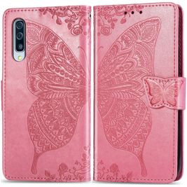 Mobigear Butterfly Samsung Galaxy A50 Hülle Klapphülle Geldbörse - Pink