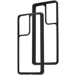 Mobiparts Rugged Clear Samsung Galaxy S21 Ultra Hülle Hardcase Backcover Stoßfest - Transparent / Schwarz
