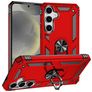 Mobigear Armor ring Samsung Galaxy S25 Plus Hülle Hardcase Backcover Stoßfest mit Ringhalter - Rot