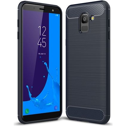 Mobigear Brushed Slim Samsung Galaxy J6 (2018) TPU (flexibel) Backcover - Marineblau