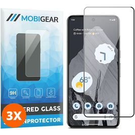 Mobigear Premium Google Pixel 8 Pro Panzerglas Gehärtetes Glas Displayschutz - Hüllenfreundlich - Schwarz (3er Pack)
