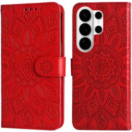 Mobigear Sunflower Samsung Galaxy S26 Ultra Hülle Klapphülle Geldbörse - Rot