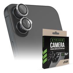 Striker Single Lens iPhone 16 Plus Panzerglas Gehärtetes Glas Kameralinsen Schutz - Hüllenfreundlich - Schwarz