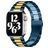 Mobigear Antwerp Edelstahl Apple Watch Armband Faltschließe - 49/46/45/44 mm - Blau / Gold