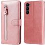 Mobigear Zipper Samsung Galaxy S23 Hülle Klapphülle Geldbörse - Roségold