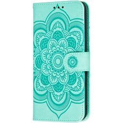 Mobigear Mandala Motorola One Hyper Hülle Klapphülle Geldbörse - Türkis
