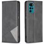 Mobigear Rhombus Slim Motorola Moto G22 Hülle Klapphülle - Schwarz