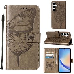Mobigear Butterfly Samsung Galaxy A35 Hülle Klapphülle Geldbörse - Grau