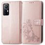 Mobigear Clover Xiaomi 12X Hülle Klapphülle Geldbörse - Roségold