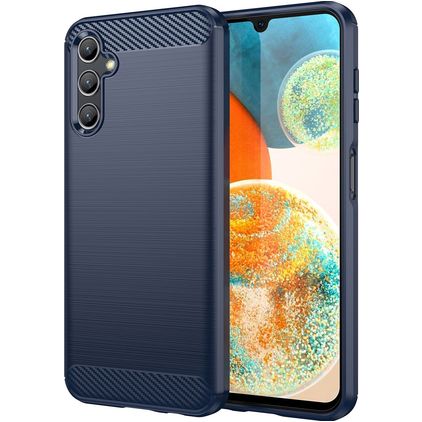 Mobigear Brushed Slim Samsung Galaxy A14 Hülle Flexibles TPU Backcover - Blau