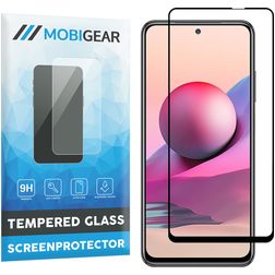 Mobigear Premium Xiaomi Redmi Note 10S Panzerglas Gehärtetes Glas Displayschutz - Hüllenfreundlich - Schwarz