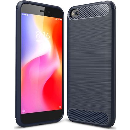 Mobigear Brushed Slim Xiaomi Redmi Go Hülle Flexibles TPU Backcover - Marineblau