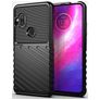 Mobigear Groove Motorola One Hyper Hülle Flexibles TPU Backcover - Schwarz