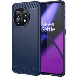 Mobigear Brushed OnePlus 11 Hülle Flexibles TPU Backcover - Blau