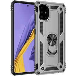 Mobigear Armor Ring Samsung Galaxy A51 Hardcase Backcover Shockproof mit Ringhalter - Silber