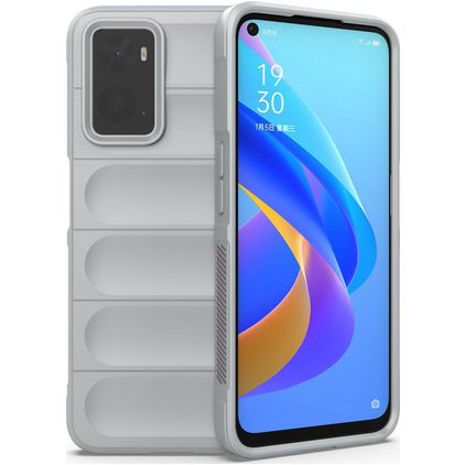 Mobigear Bumpy OPPO A76 Hülle Flexibles TPU Backcover - Grau