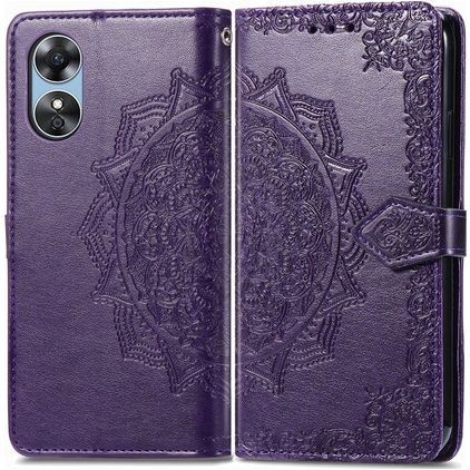 Mobigear Mandala OPPO A17 Hülle Klapphülle Geldbörse - Lila
